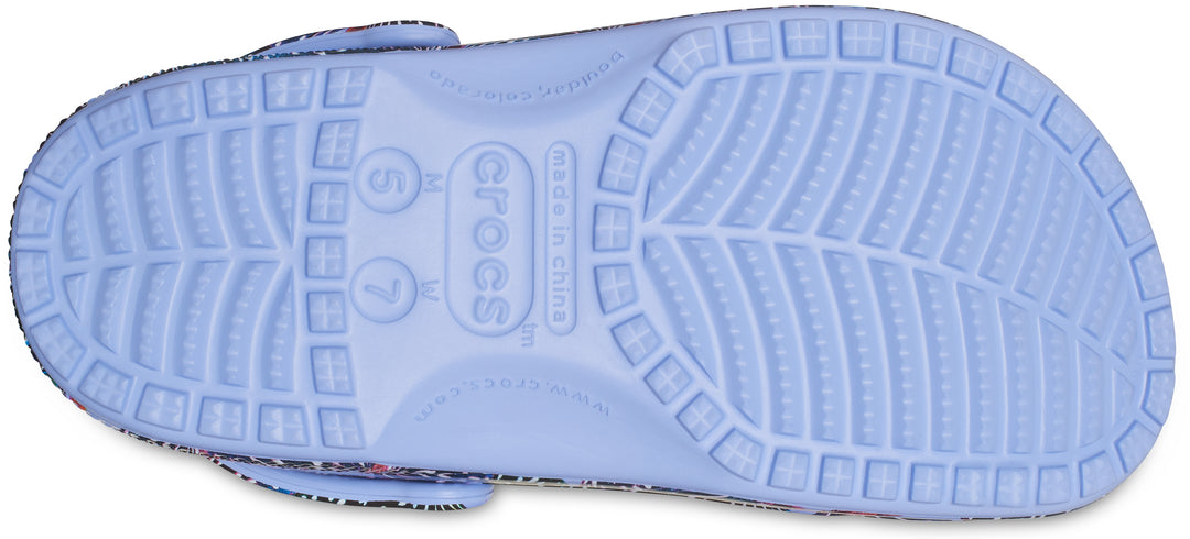 Crocs Adults Unisex Classic Clogs In Moon Jelly/Butterfly