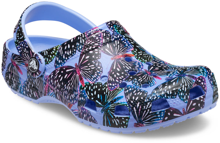 Crocs Adults Unisex Classic Clogs In Moon Jelly/Butterfly