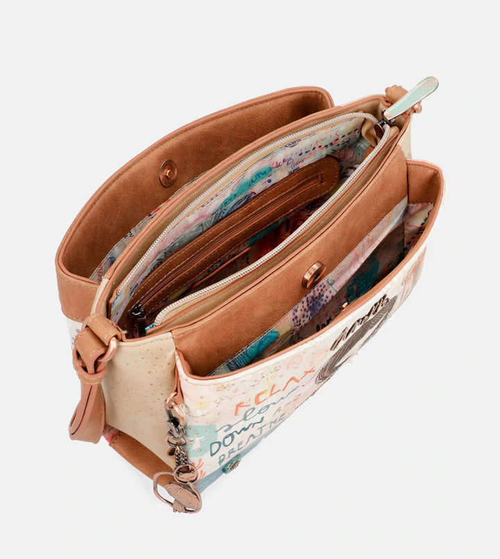Anekke Mediterranean Triple Compartment Crossbody Shoulder Handbag