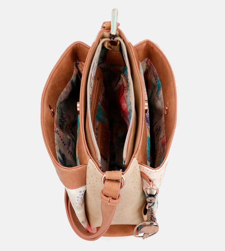Anekke Mediterranean Triple Compartment Crossbody Shoulder Handbag