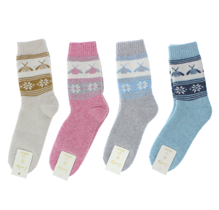 Cosy Angora Wool Bee Socks