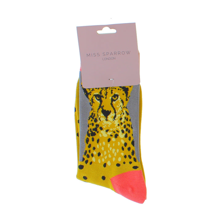 Miss Sparrow Bamboo Socks Wild Cheetah (Grey)