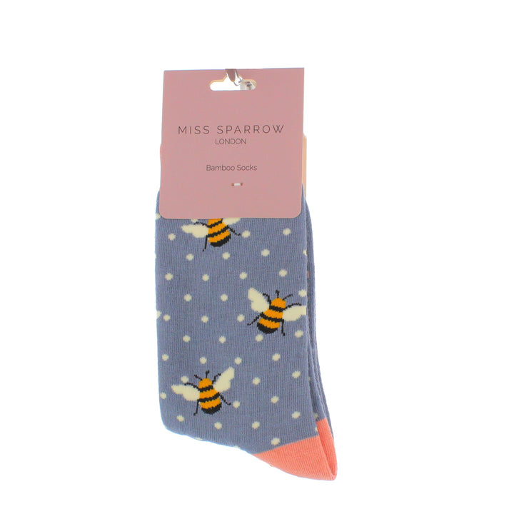 Miss Sparrow Bamboo Socks Bumble Bee Socks (Blue)