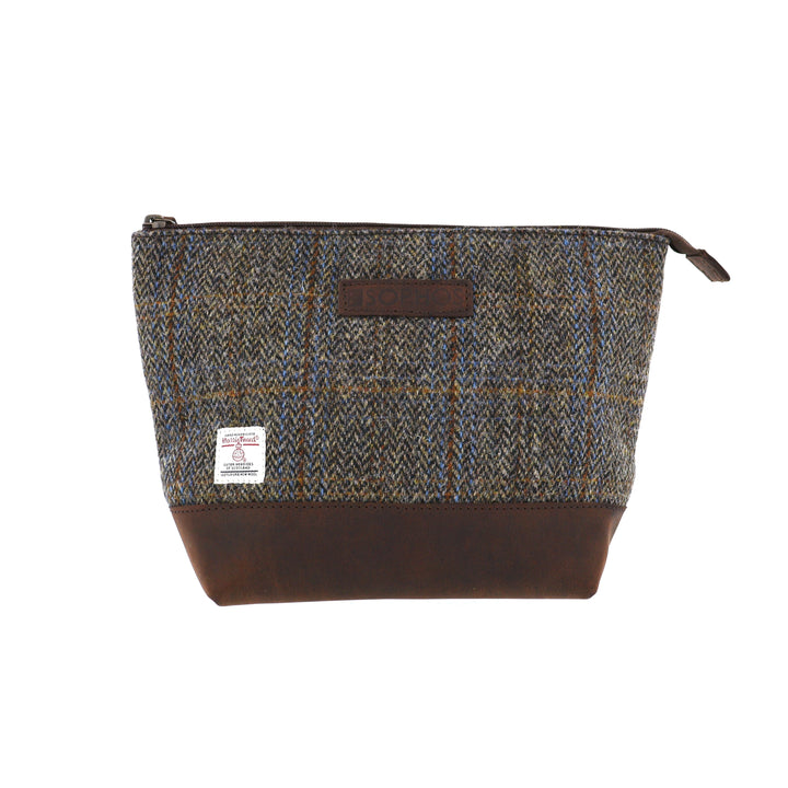 Carloway Harris Tweed & Leather Wash Bag