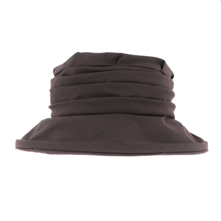 Whiteley Ladies Wax Cloche Hat in Chocolate Brown