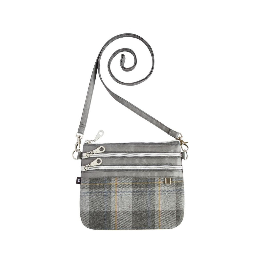 Fidra Small Tweed 3-zip Pouch Cross Body Bag by Earth Squared