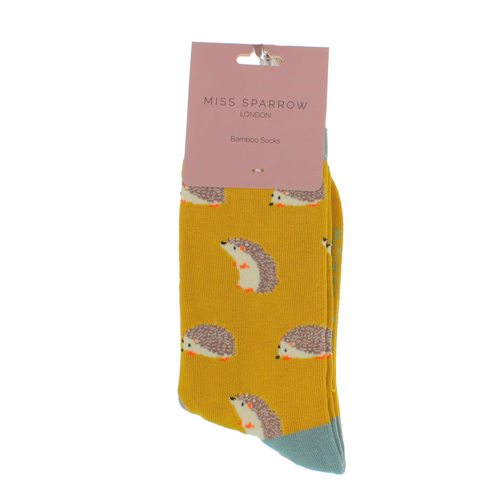 Miss Sparrow Bamboo Hedgehog Socks (Yellow)