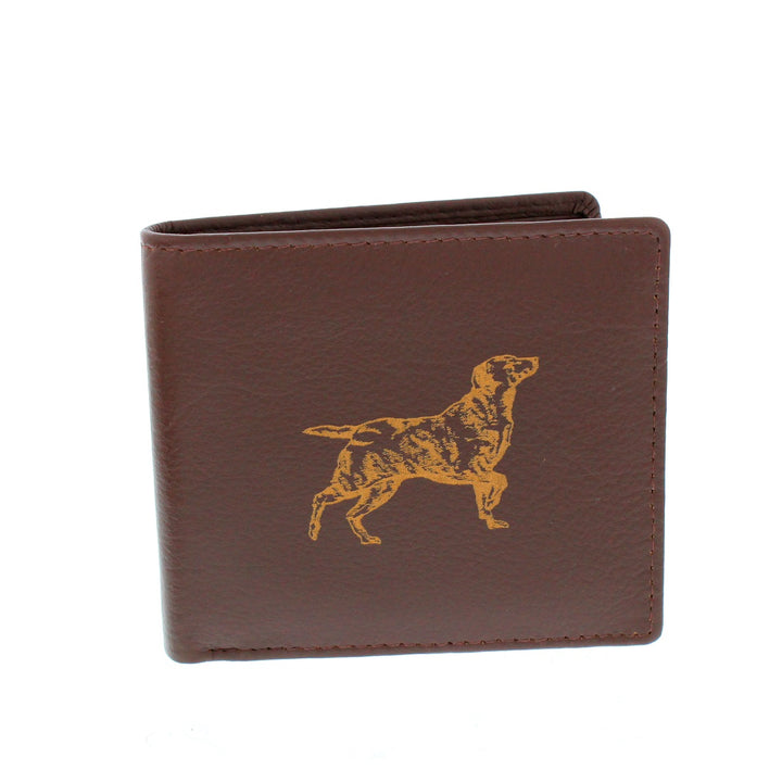 Leather Guild Brown Leather Labrador Engraved Wallet