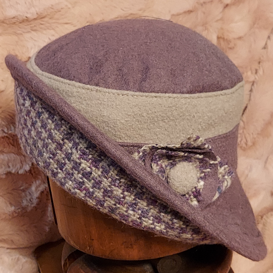 Max & Ellie Ladies Lilac & Grey Wool Cloche Hat