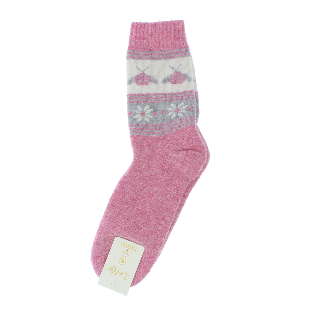 Cosy Angora Wool Bee Socks