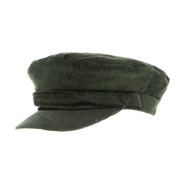 Lennon Cord Mariner Breton Cap in Olive