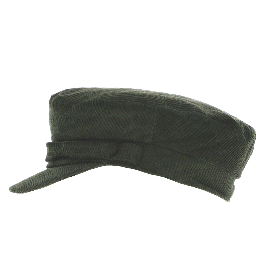 Lennon Cord Mariner Breton Cap in Olive