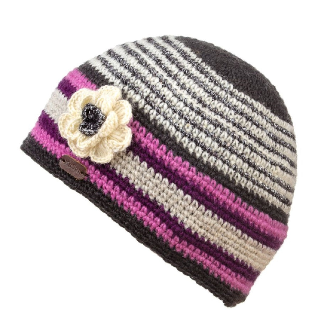 Kusan Lurex Crochet Beanie With Removable Flower (PK1721)