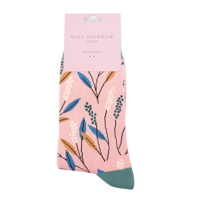 Miss Sparrow Bamboo Socks Berry Branches (Dusky Pink)