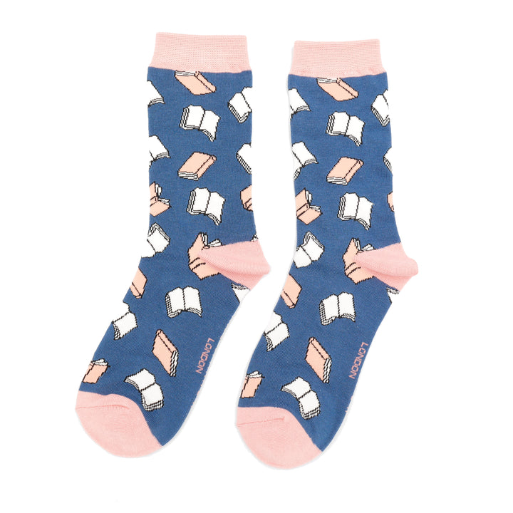 Miss Sparrow Bamboo Socks Books (Navy)