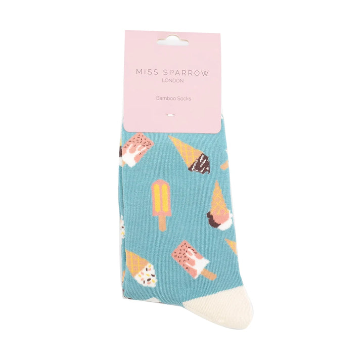 Miss Sparrow Bamboo Socks Ice Creams (Duck Egg)