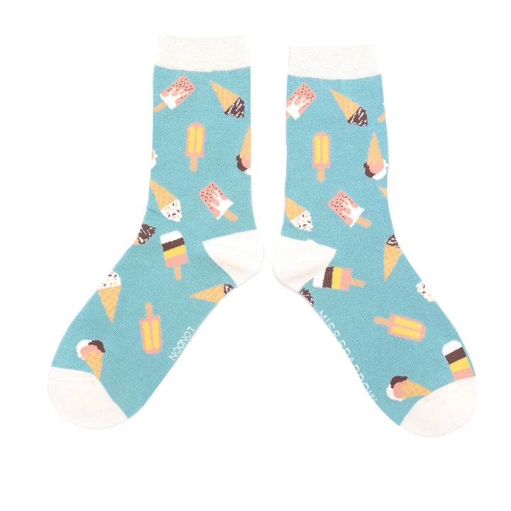 Miss Sparrow Bamboo Socks Ice Creams (Duck Egg)