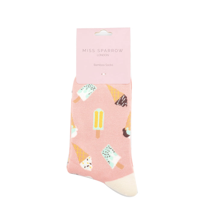 Miss Sparrow Bamboo Socks Ice Creams (Dusky Pink)