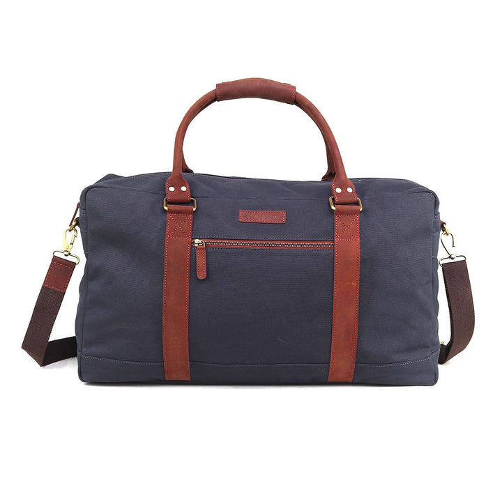 Waxed Canvas Holdall In Navy