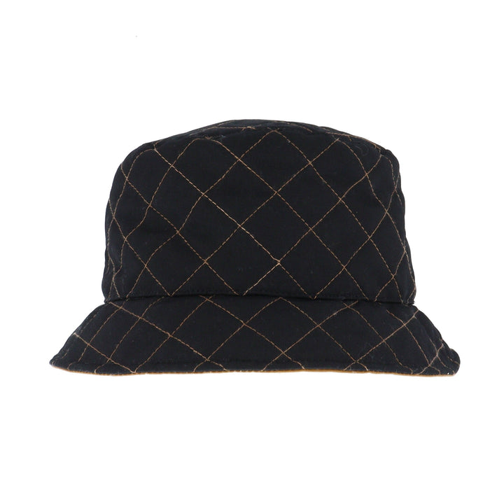 Whiteley Ladies Waxed Bucket Hat In Black/Tan