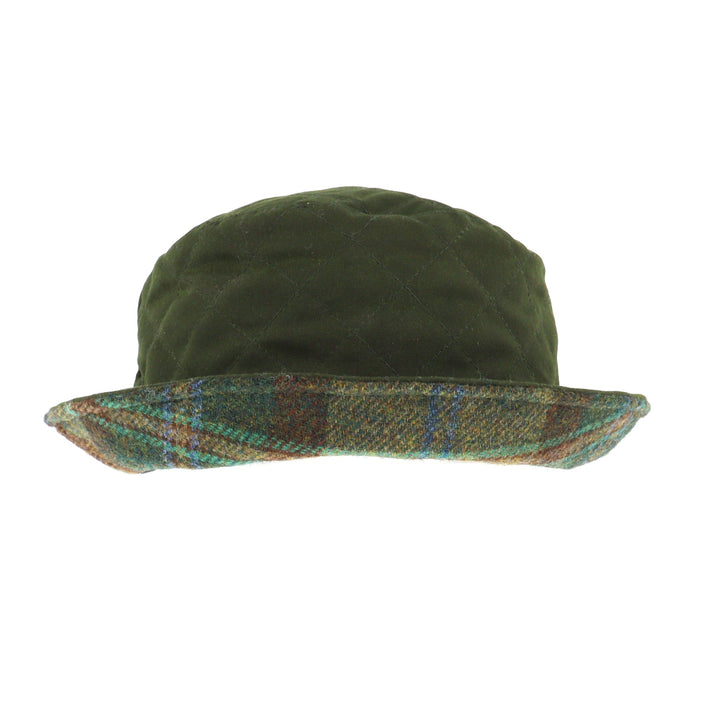 Whiteley Ladies Waxed Bucket Hat In Olive/Tweed