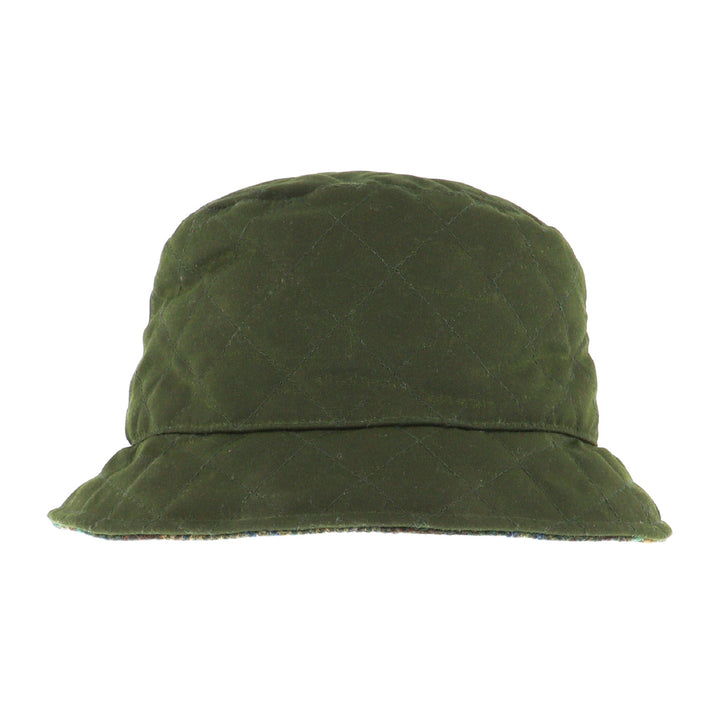 Whiteley Ladies Waxed Bucket Hat In Olive/Tweed