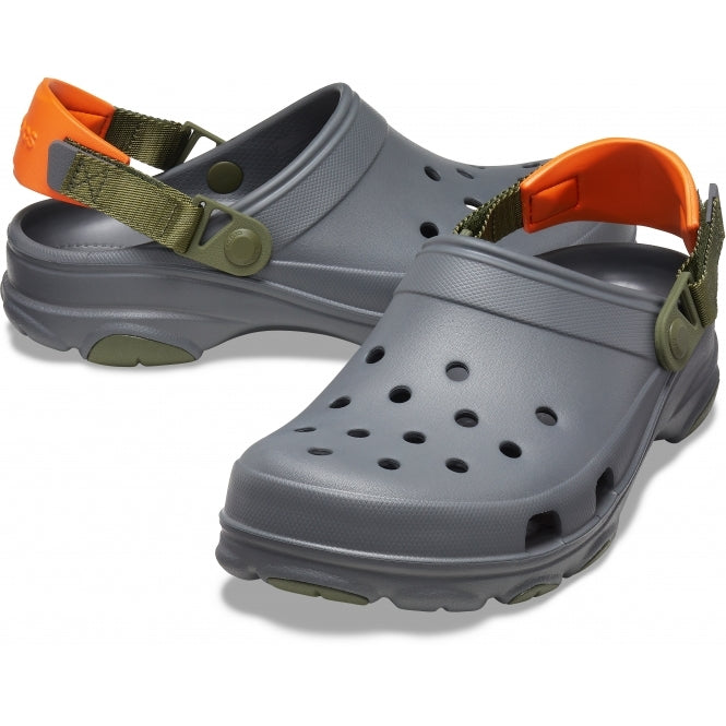 Crocs Adults Unisex All Terrain Clogs In Slate Grey/Orange