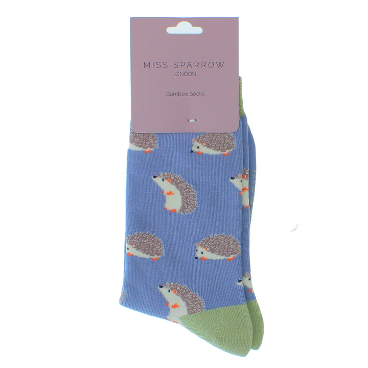 Miss Sparrow Bamboo Hedgehog Socks In Blue