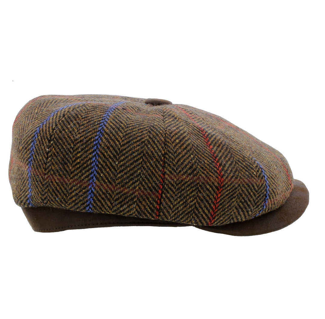 Whiteley 'Glen Check' Wool Bakerboy Cap (M81)