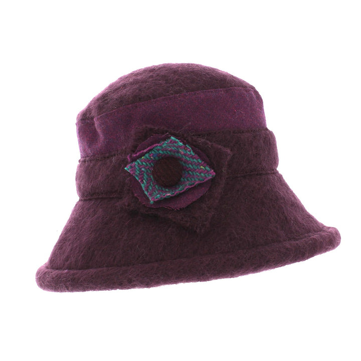 Max & Ellie Ladies Plum Purple Wool Cloche Hat