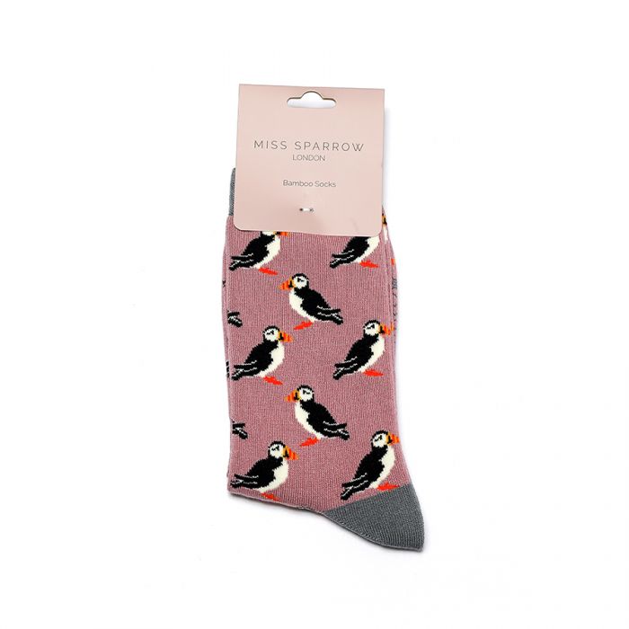Miss Sparrow Bamboo Socks Puffin (Mauve)