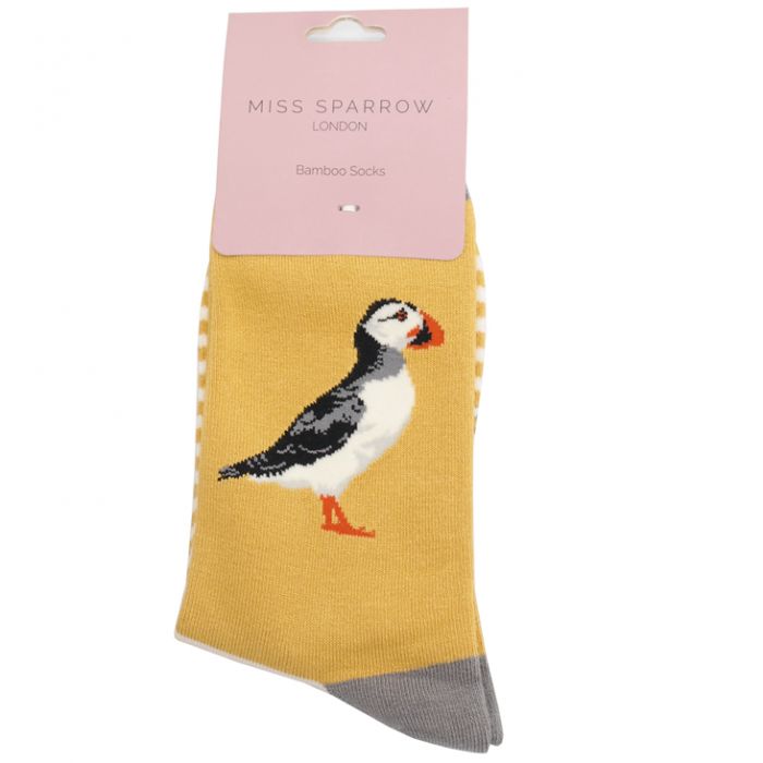 Miss Sparrow Bamboo Socks Puffin (Yellow)