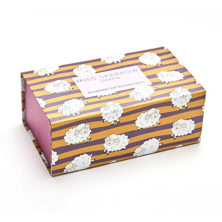 Miss Sparrow Bamboo Sheep Socks 3 Pairs Gift Boxed