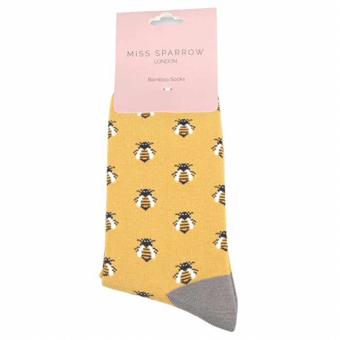 Miss Sparrow Bamboo Socks Honey Bees (Yellow)
